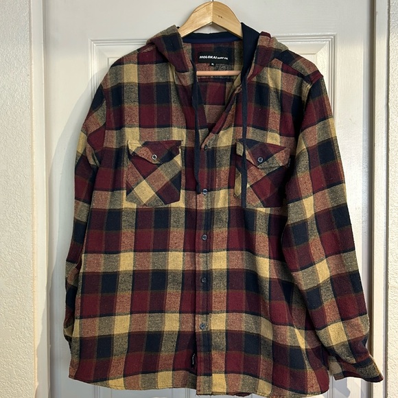 Molokai Surf Co Other - Molokai Surf Co Hooded Button Up Flannel